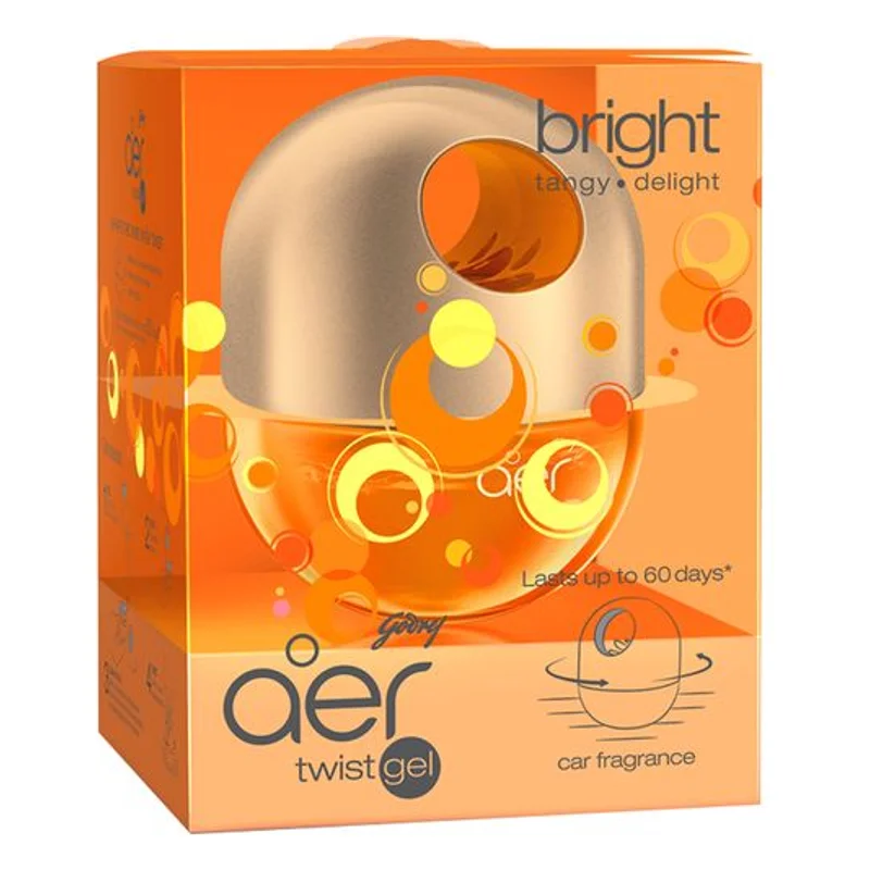 Godrej aer Twist Gel Car Air Freshener - Bright Tangy Delight