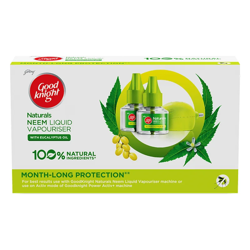 Good Knight Naturals Neem Liquid Vaporiser (Machine + 2 Refills)