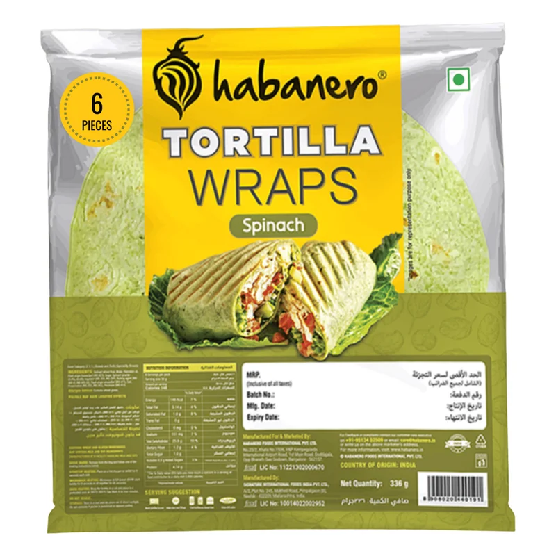 Habanero Spinach Tortilla Wraps