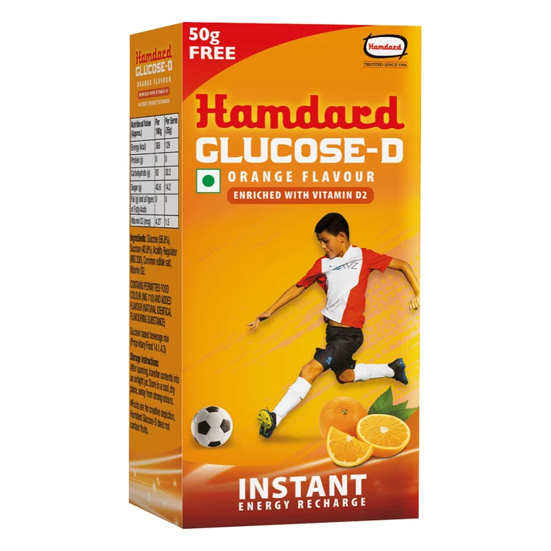 Hamdard Glucose-D Instant Glucose Powder - Orange