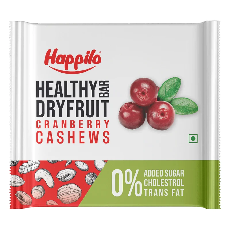Happilo Cranberry Cashew Healthy Dry Fruit Bar