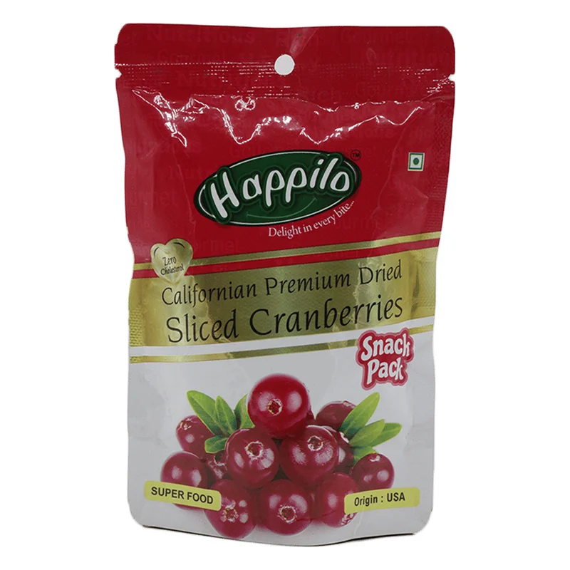 Happilo Premium Sweet Dried Sliced Californian Cranberries