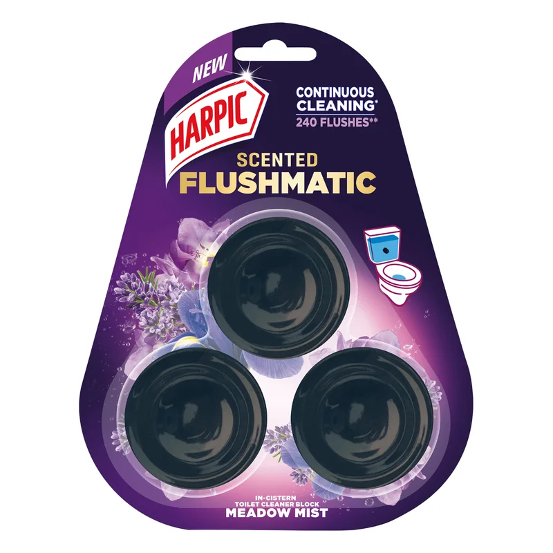 Harpic Flushmatic In-Cistern Toilet Cleaner Block - Meadow Mist