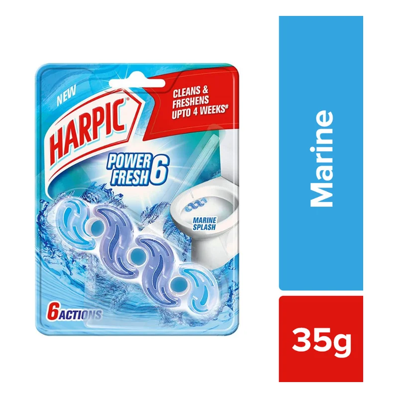 Harpic Power Fresh 6 Rim Block - Marine Splash
