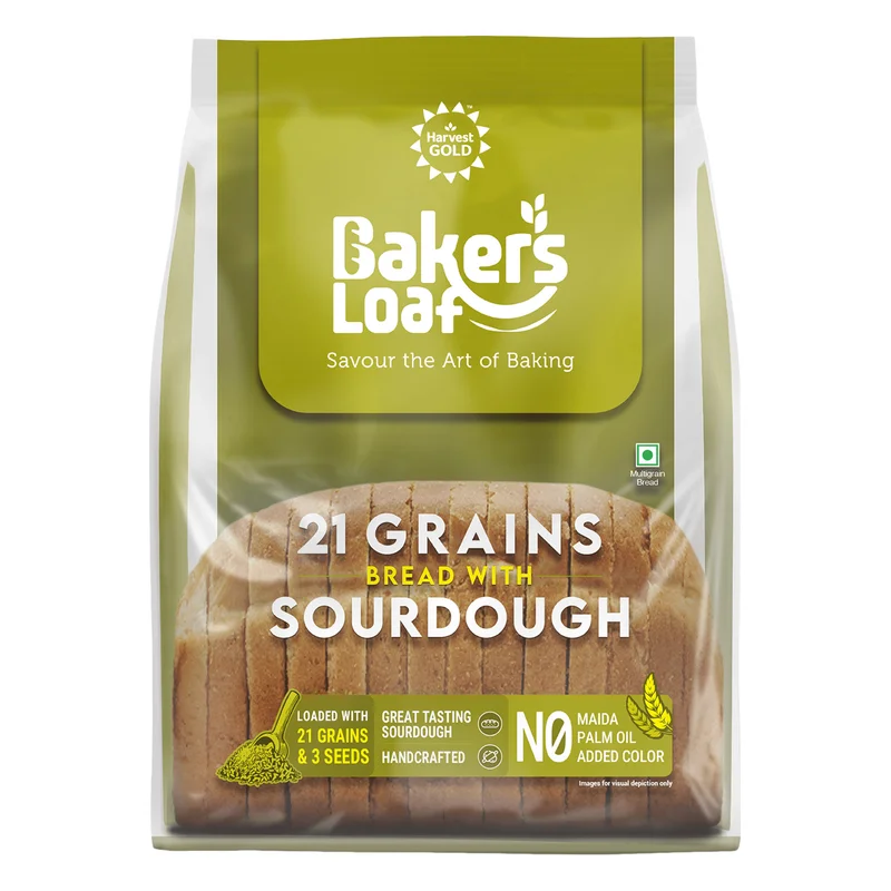 Harvest Gold Baker's Loaf 21 Grains Bread with Sourdough