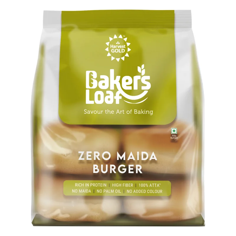 Harvest Gold Baker's Loaf Zero Maida Burger Buns