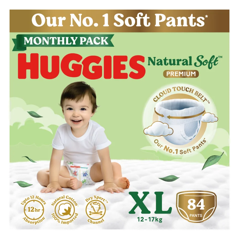 Huggies Natural Soft Diapers Extra Large