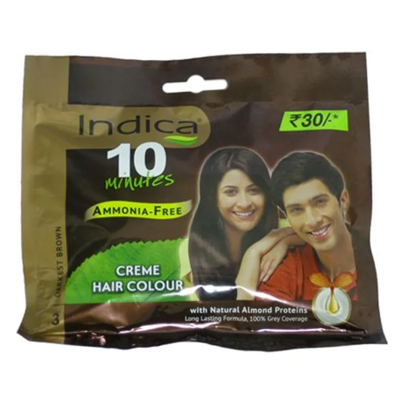 Indica Creme Hair Colour - Darkest Brown 3