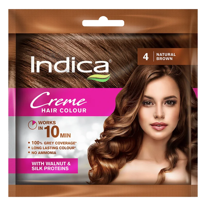 Indica Creme Hair Colour - Natural Brown 4
