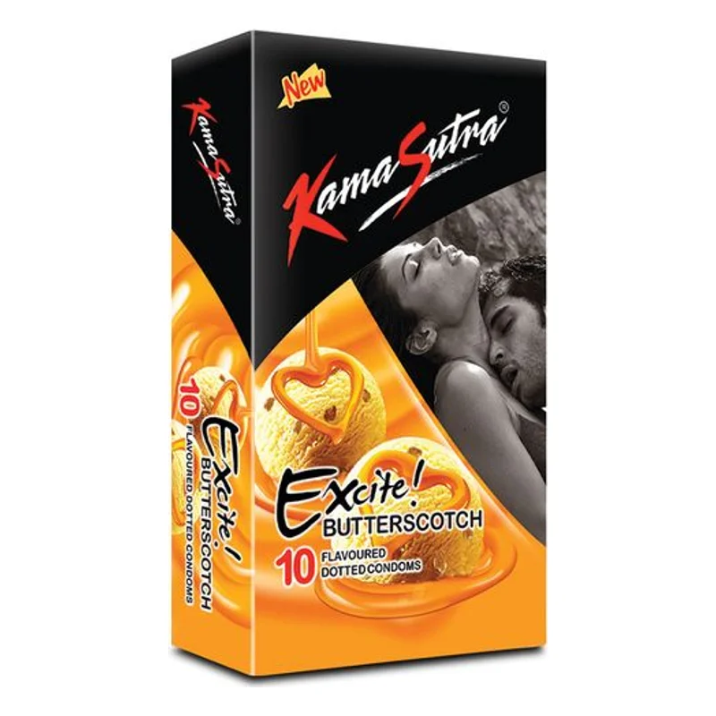 KamaSutra Excite Butterscotch Flavoured Dotted Condoms