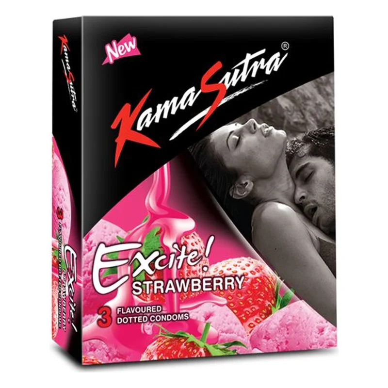 KamaSutra Excite Strawberry Flavoured Dotted Condoms