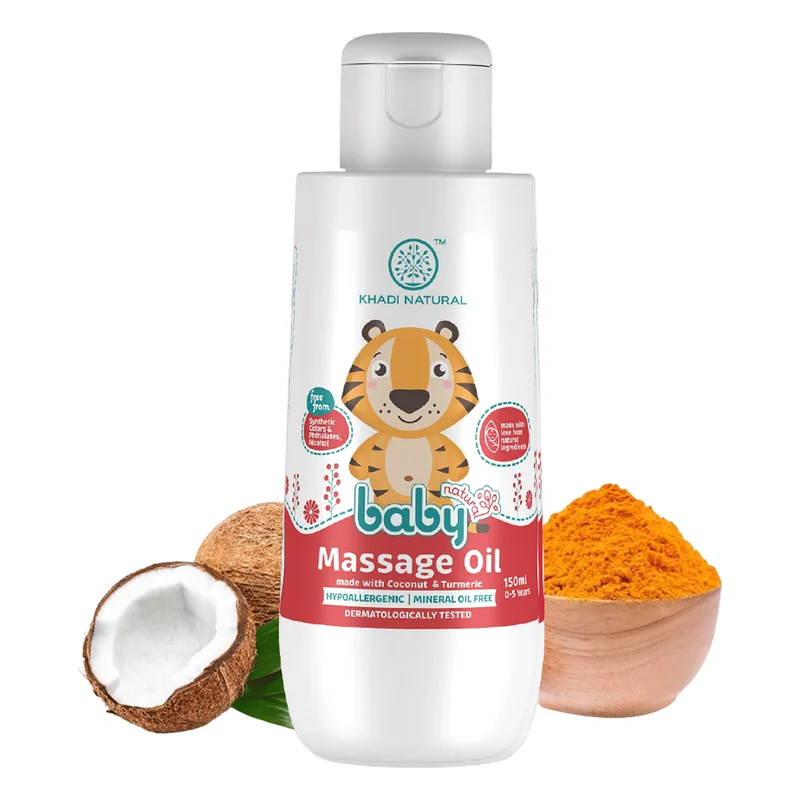 Khadi Natural Baby Massage Oil with Coconut & Turmeric