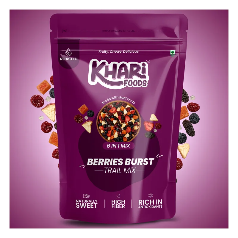 Khari Foods 6 in 1 Mix Berries Burst Trail Mix