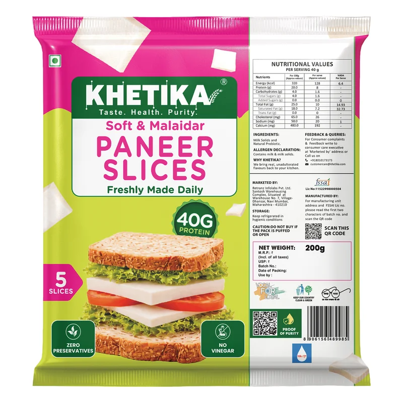Khetika Soft & Malaidar Paneer Slices