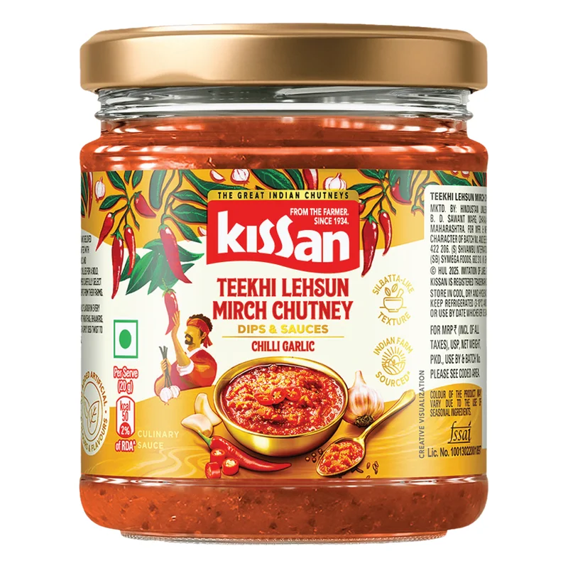 Kissan Teekhi Lehsun Mirch Chutney Jar
