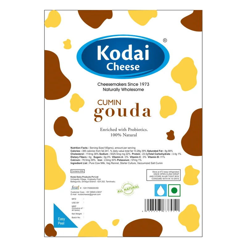 Kodai Gouda Cheese - Cumin