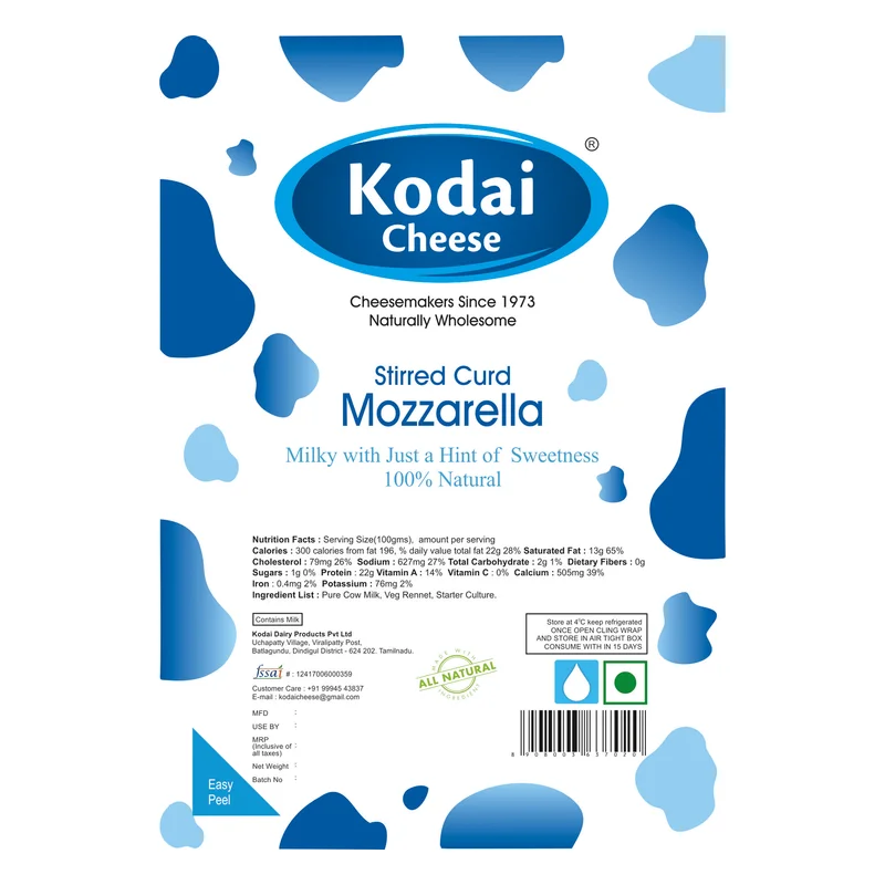 Kodai Mozzarella Cheese - Slab