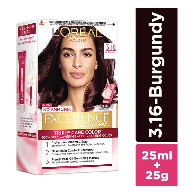 L'Oreal Paris Excellence Creme Hair Colour - 3.16 Burgundy