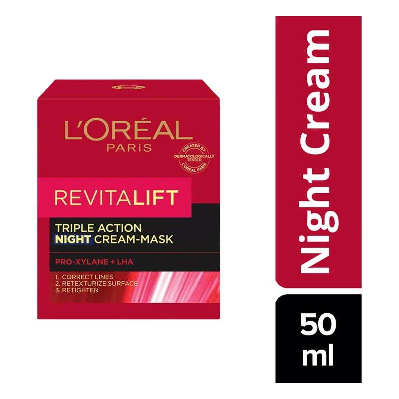 L'Oreal Paris Revitalift Triple Action Night Cream-Mask