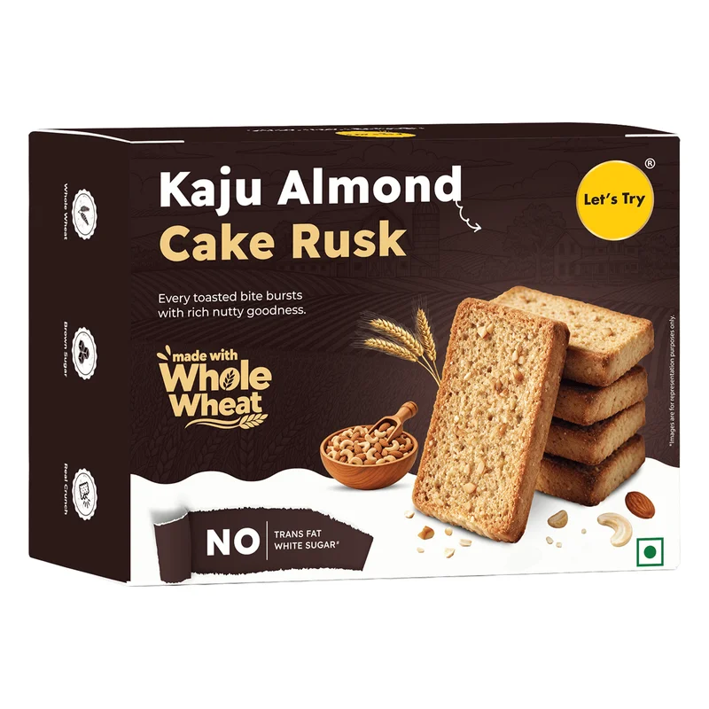 Let's Try Kaju Almonds Cake Rusk