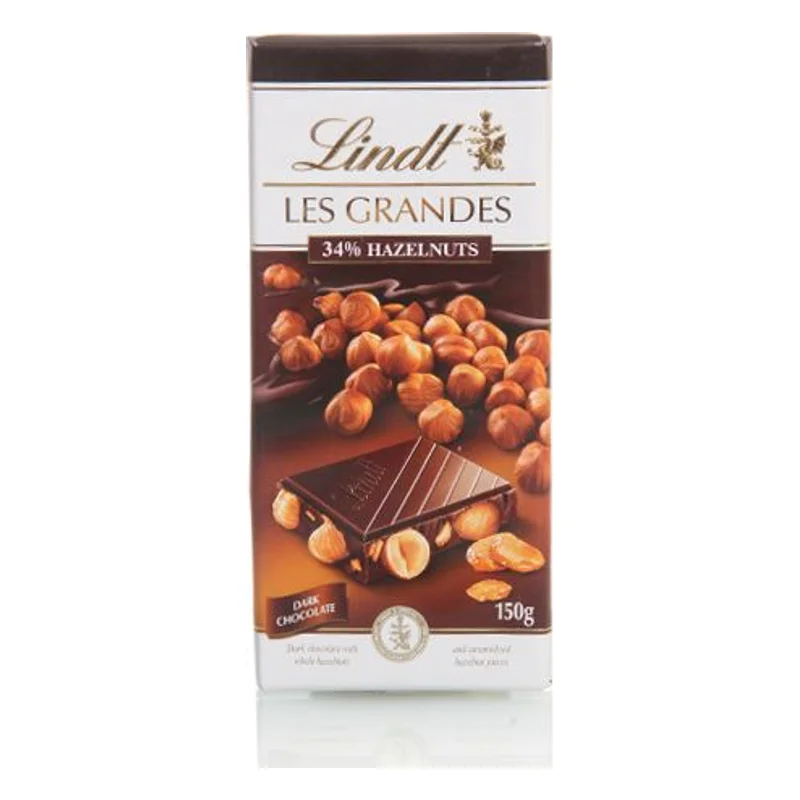 Lindt Les Grandes Dark Chocolate 34% Hazelnuts