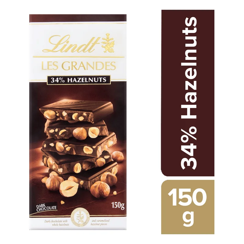 Lindt Les Grandes Milk Chocolate 34% Hazelnuts