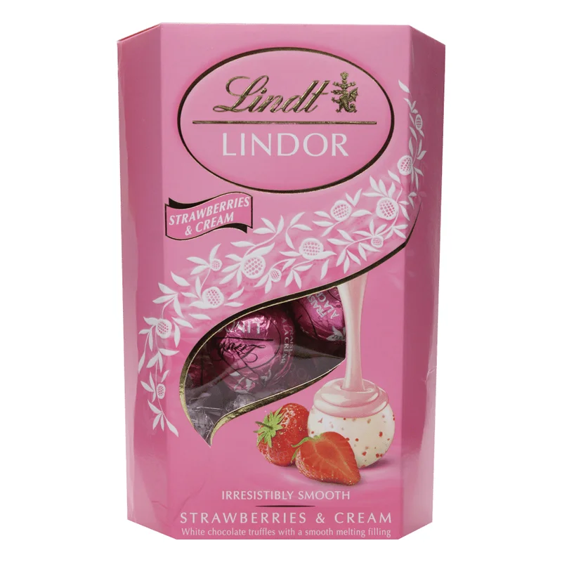 Lindt Lindor Strawberries & Cream White Chocolate Truffles