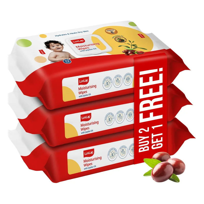 LuvLap Jojoba Baby Wipes With Lid