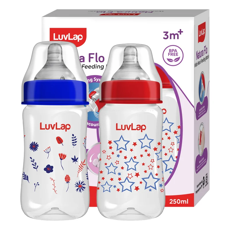 LuvLap Natura Flo Anti-Colic Wide Neck Feeding Bottle