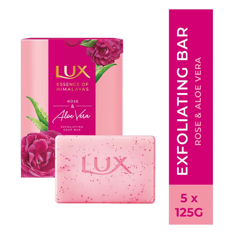 Lux Exfoliating Soap Bar - Rose & Aloe Vera