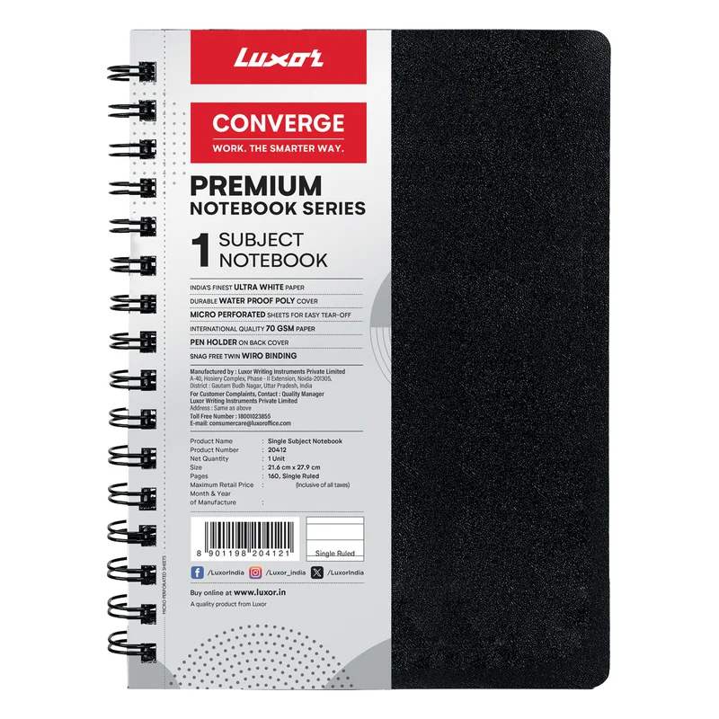 Luxor Converge Premium Notebook A4 - Ruled, 160 Pages