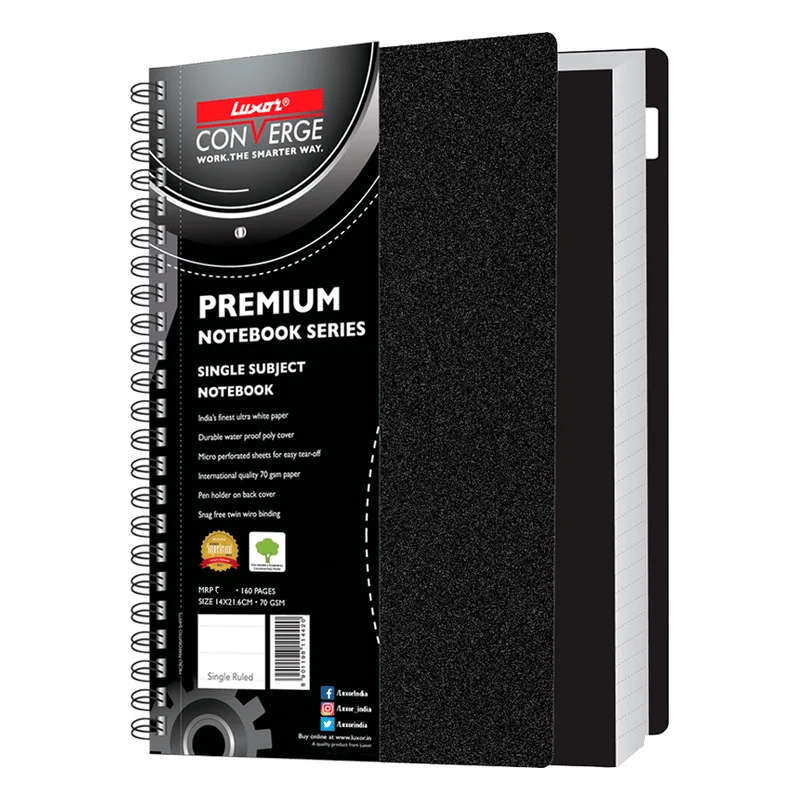 Luxor Converge Premium Notebook A5 - Ruled, 160 Pages
