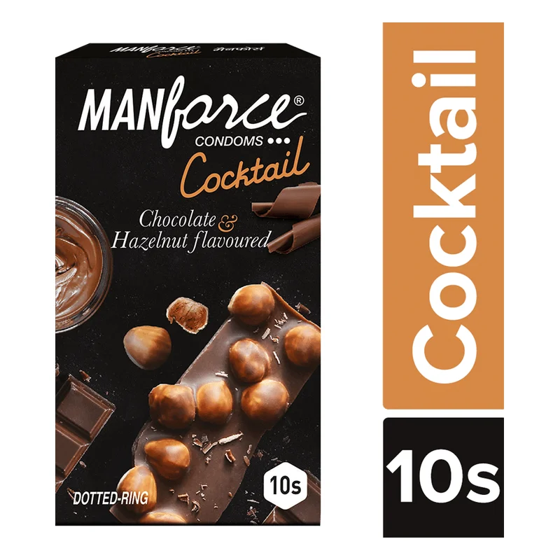 Manforce Cocktail Dotted-Rings Condoms - Hazelnut & Chocolate