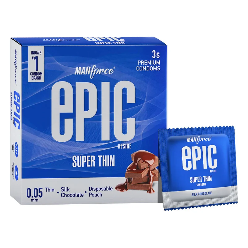 Manforce Epic Desire Super Thin Condoms - Silk Chocolate