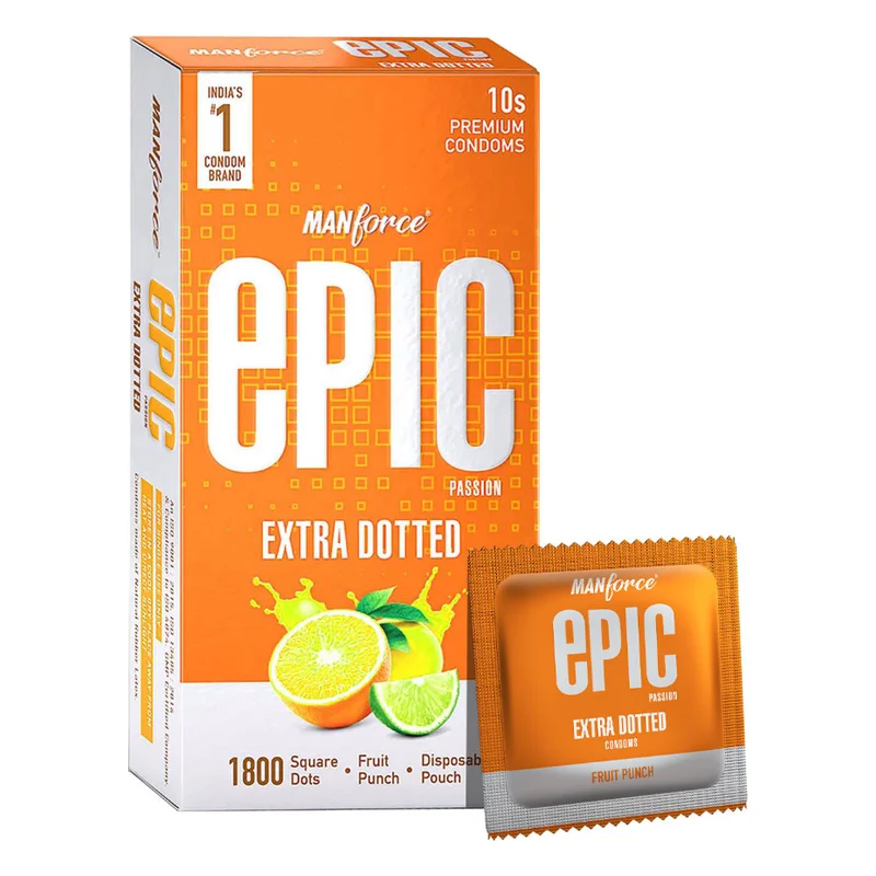 Manforce Epic Passion Extra Dotted Condoms - Fruit Punch