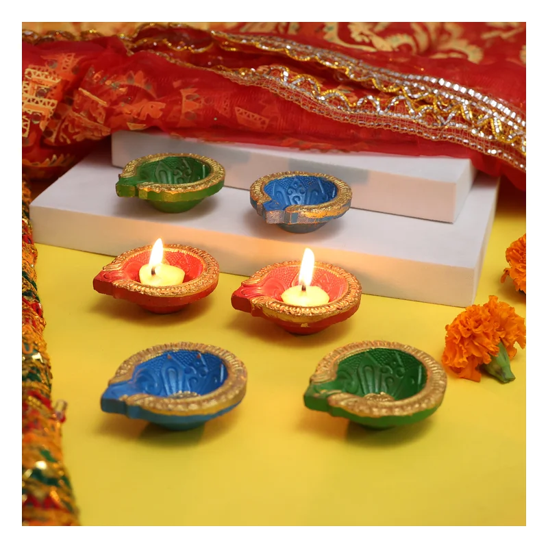 Mangal Bhavan Handcrafted Decorative Diya - Assorted