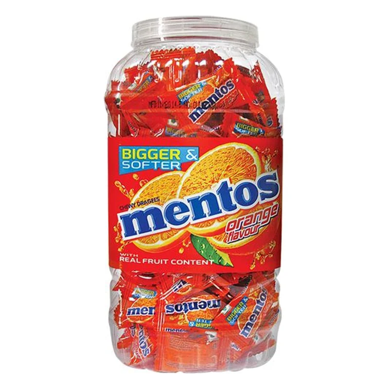 Mentos Orange Chewy Candy Jar