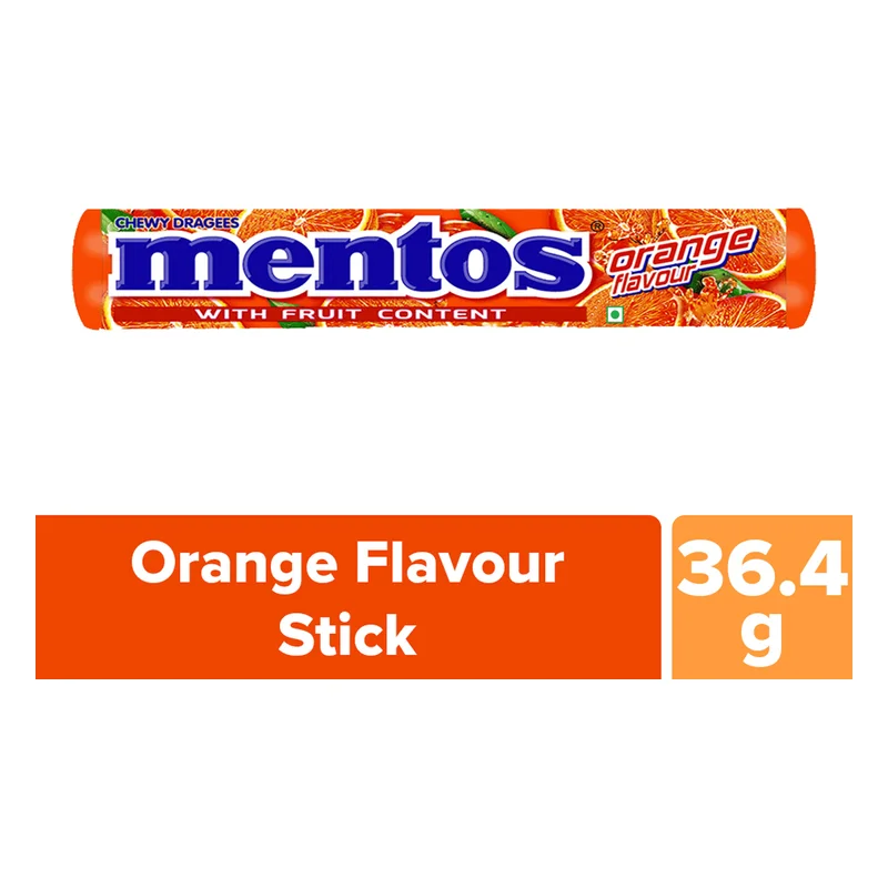 Mentos Orange Chewy Candy Stick