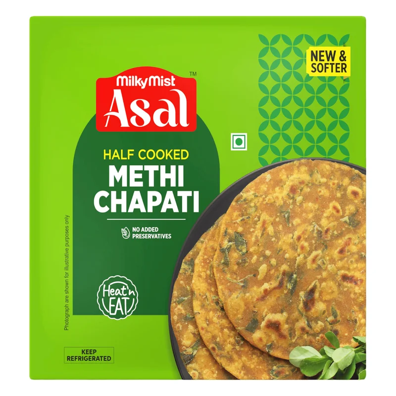 Milky Mist Asal Half Cooked Methi Chapati