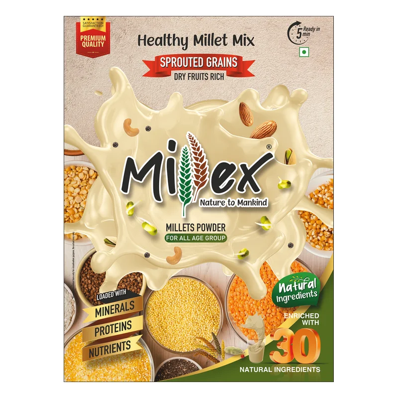 Millex Healthy Millet Mix Powder - Sprouted Grains & Dry Fruits