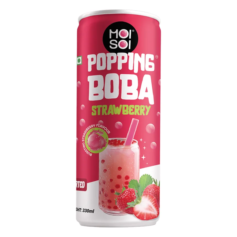 Moi Soi Strawberry Popping Boba Drink