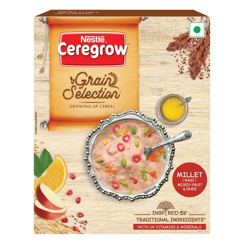 Nestle Ceregrow Grain Selection Ragi, Mixed Fruit & Ghee Cereal