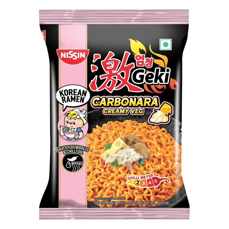Nissin Geki Carbonara Creamy Veg Korean Ramen