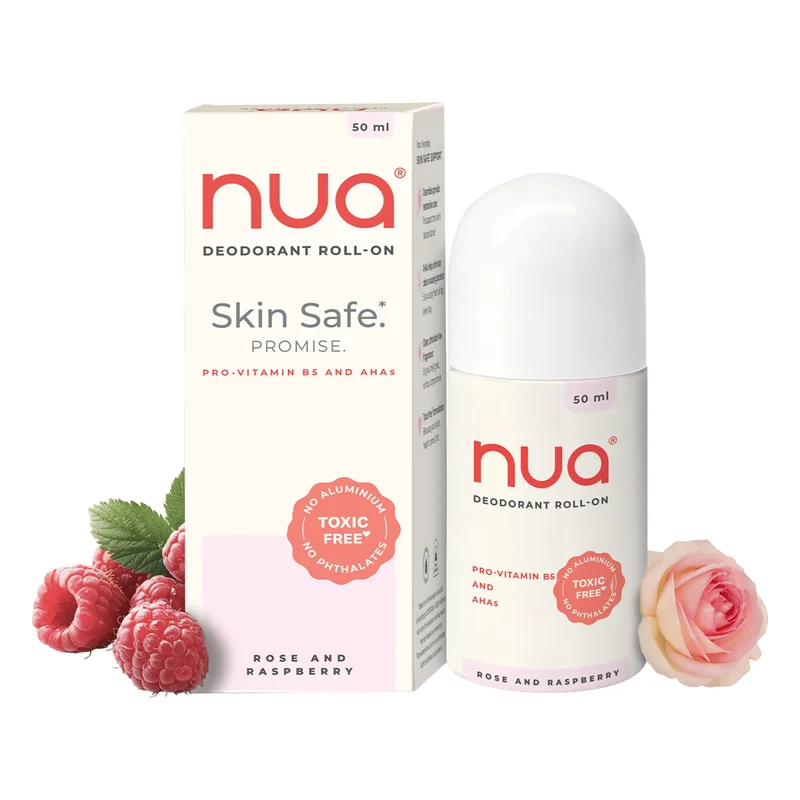 Nua Deodorant Roll On With Ceramides & AHA - Rose & Raspberry