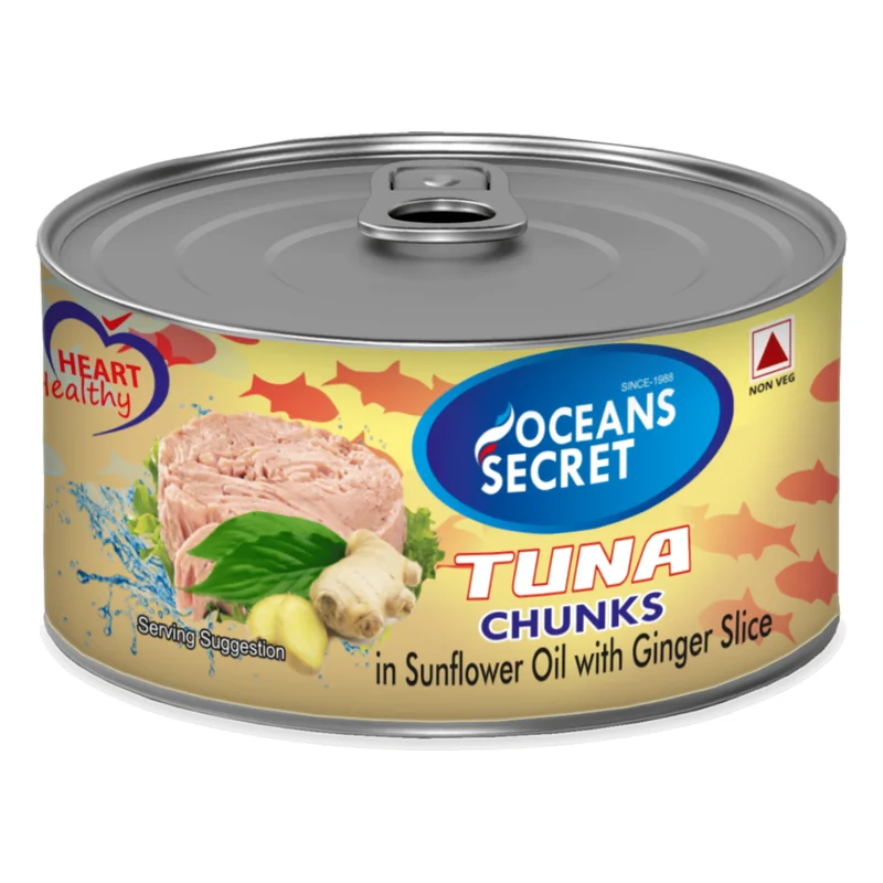 Oceans Secret Tuna Chunks in Sunflower Oil with Ginger Slices