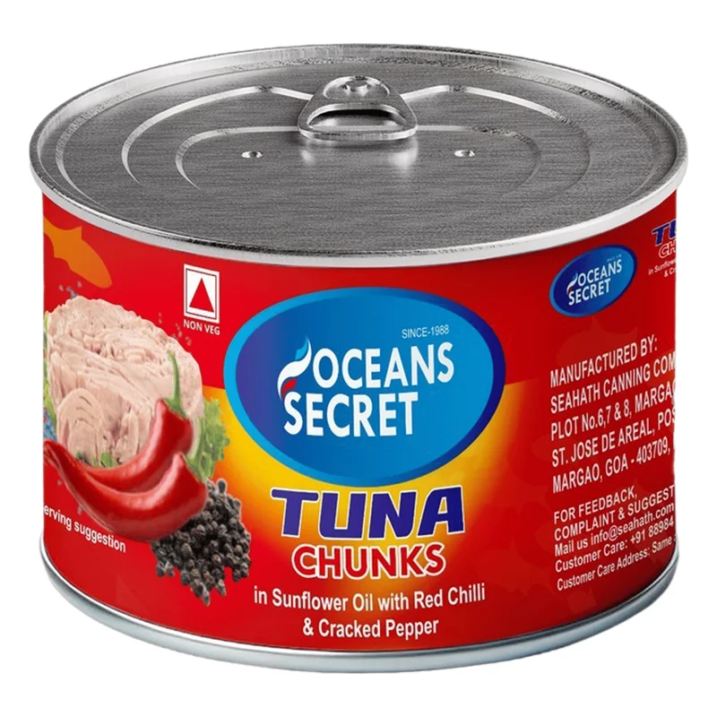 Oceans Secret Tuna Chunks in Sunflower Oil with Red Chilli & Cracked Pepper