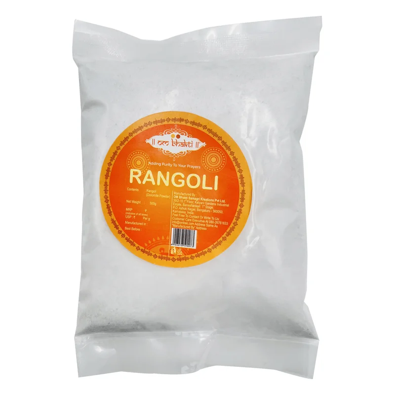 Om Bhakti Rangoli Powder White