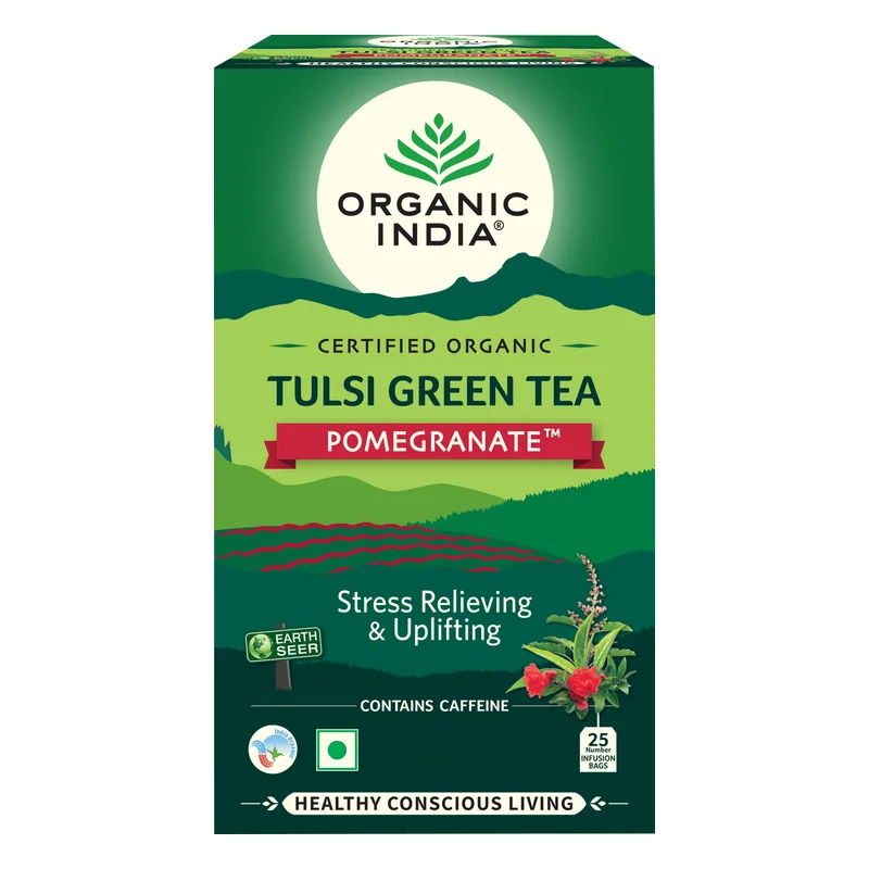 Organic India Tulsi Green Tea Pomegranate