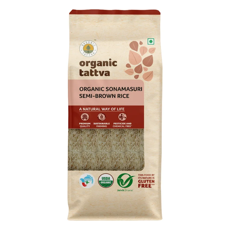 Organic Tattva Sonamasuri Semi-Brown Rice