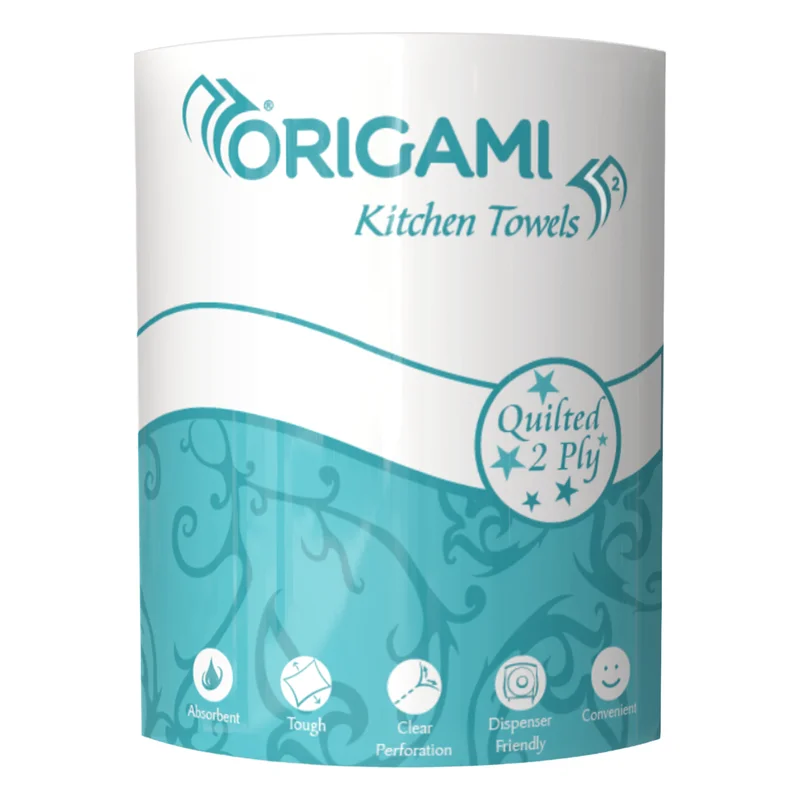 Origami Kitchen Towels - 2 Ply, Quilted
